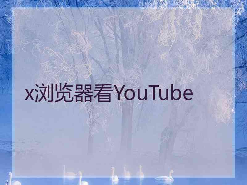 x浏览器看YouTube